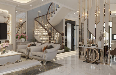 THIẾT KẾ NỘI THẤT PHÒNG KHÁCH SANG TRỌNG 